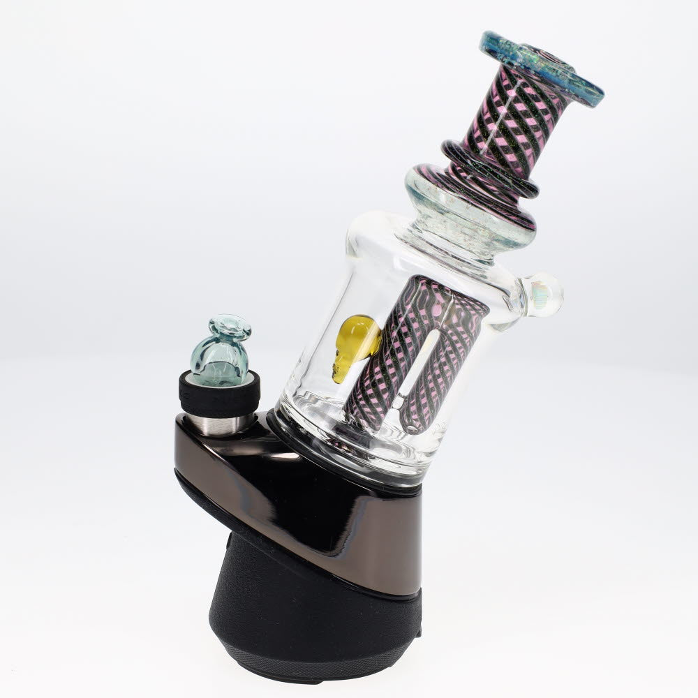 Drue Downs Glass Dichro Stripe Swirl Peak Top with Carb Cap