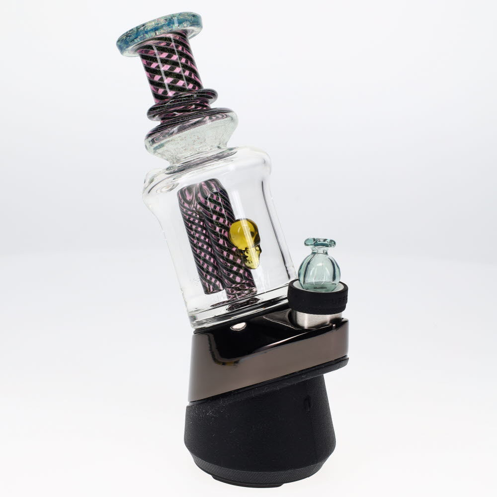 Drue Downs Glass Dichro Stripe Swirl Peak Top with Carb Cap