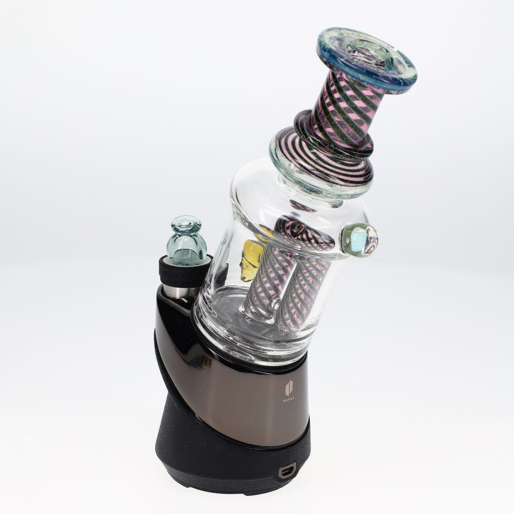 Drue Downs Glass Dichro Stripe Swirl Peak Top with Carb Cap