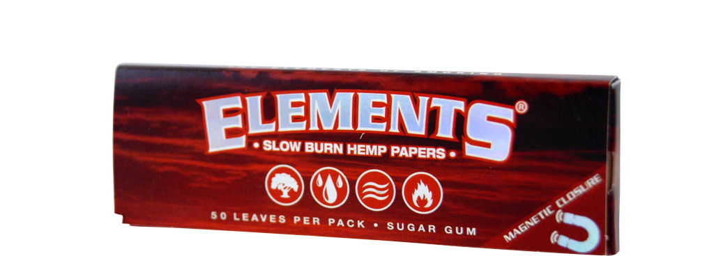 ELEMENTS® RED 1 ¼ Slow Burn Hemp Rolling Papers