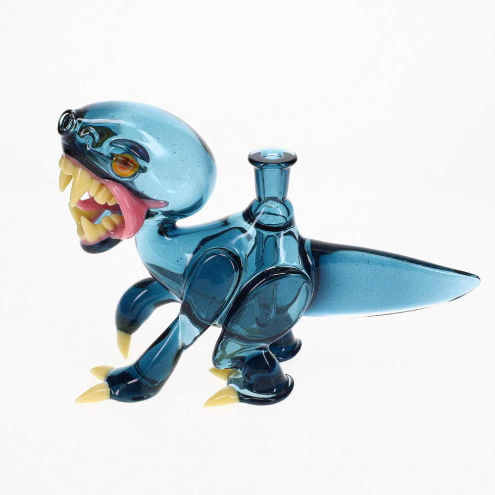 Elbo Glass Open Mouth Raptor - Blue Stardust