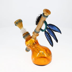 Fiona Phoenix Fire Glass Butter Amber Chalice Bubbler SALE