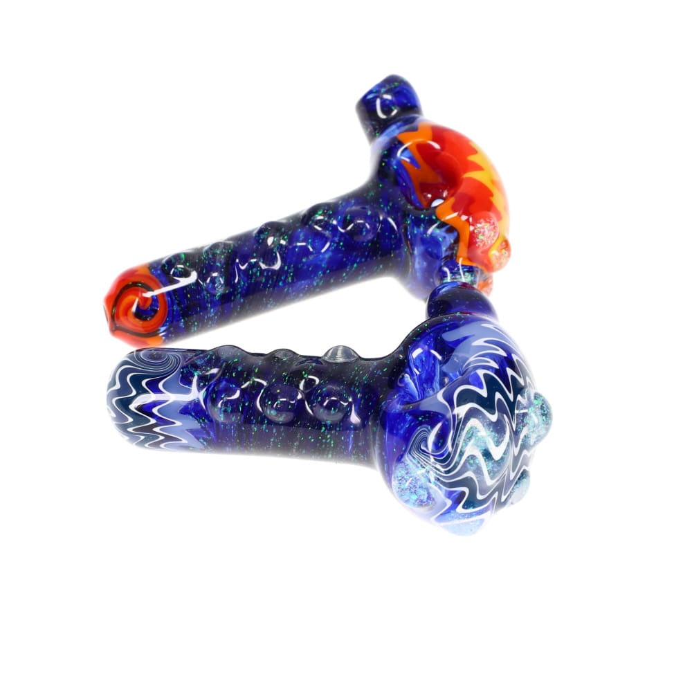 Gladstone Glass Double Chunk Bump Linework and Crushed Opal Spoon