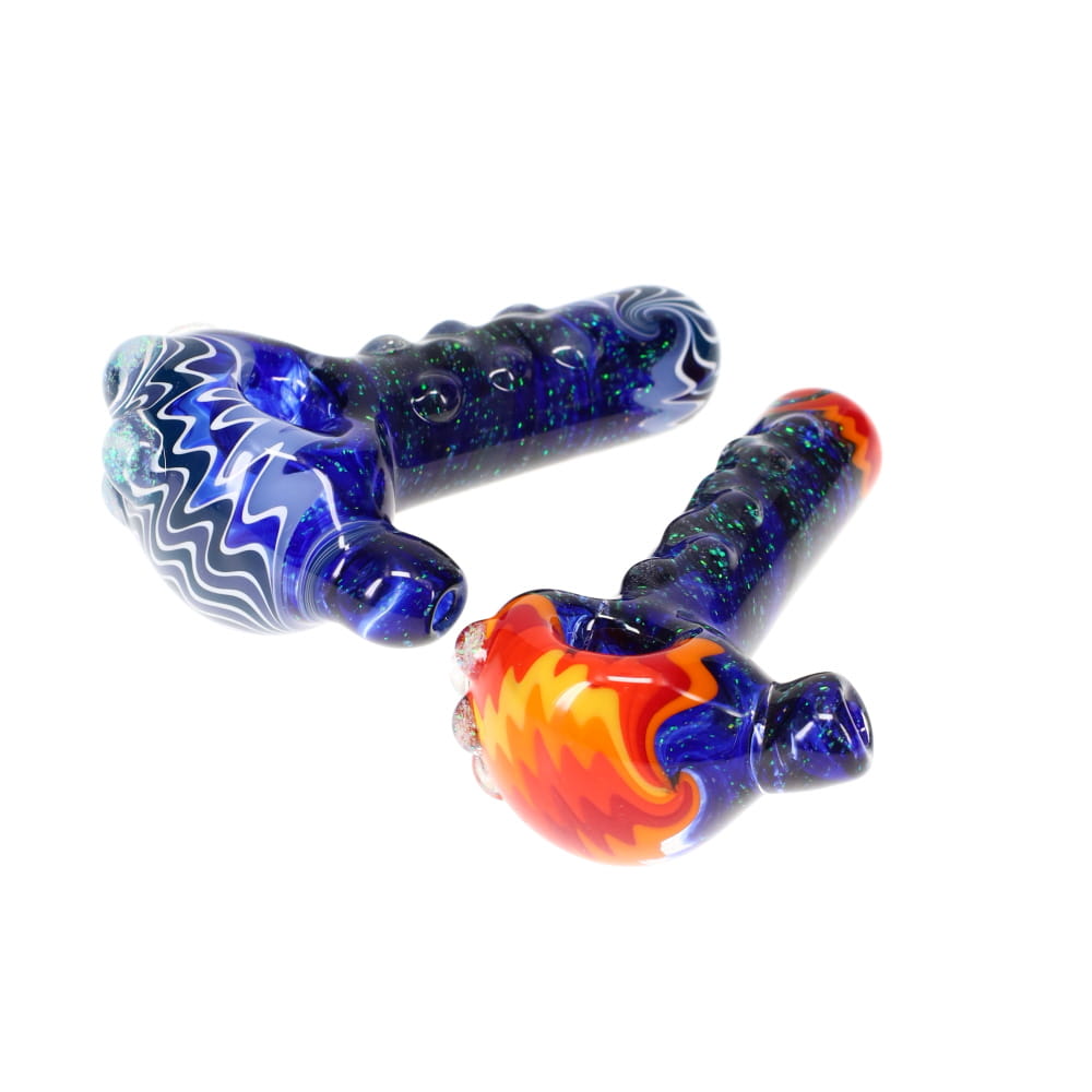 Gladstone Glass Double Chunk Bump Linework and Crushed Opal Spoon