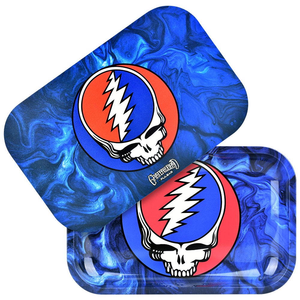 Pulsar x Grateful Dead Steal Your Face Swirls Metal Rolling Tray with Lid