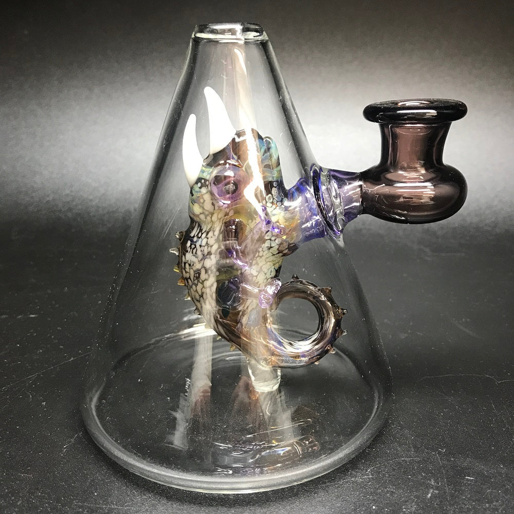 Hardman Art Glass Brown Chameleon Bubbler