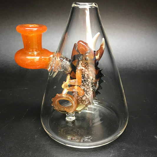 Hardman Art Glass Orange Chamelon Bubbler