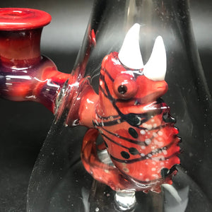 Hardman Art Glass Red Chameleon Bubbler