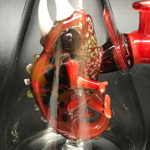 Hardman Art Glass Red Chameleon Bubbler