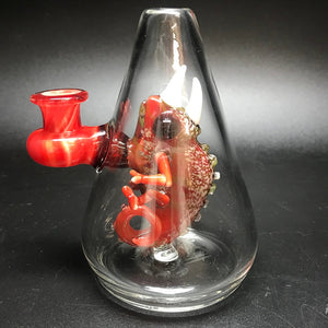 Hardman Art Glass Red Chameleon Bubbler