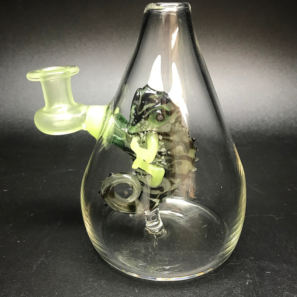 Hardman Art Glass Slyme Chameleon Bubbler - Slyme