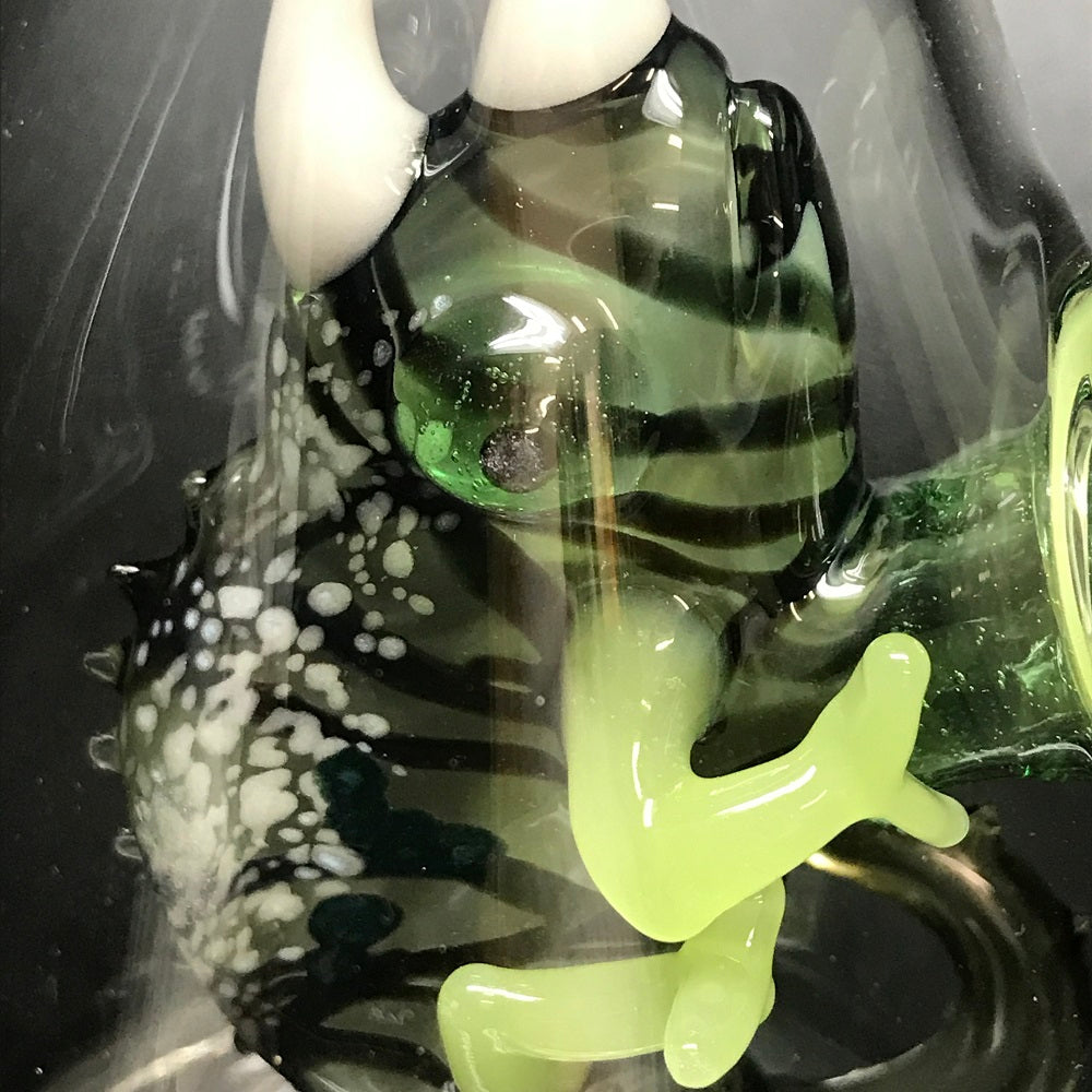 Hardman Art Glass Slyme Chameleon Bubbler - Slyme