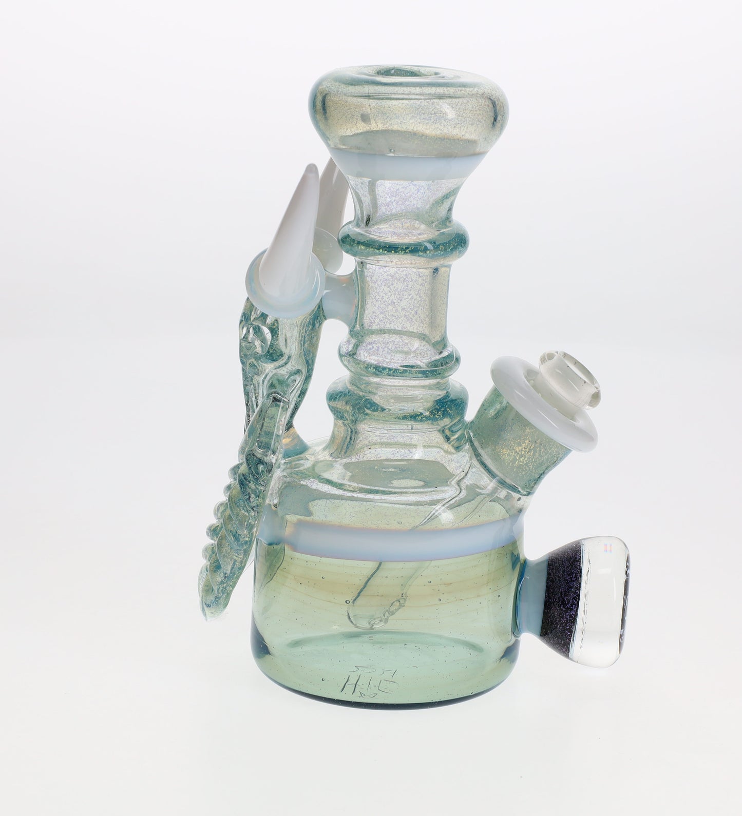 Hicdogg Glass Aqua Dichro Cannabull Bubbler