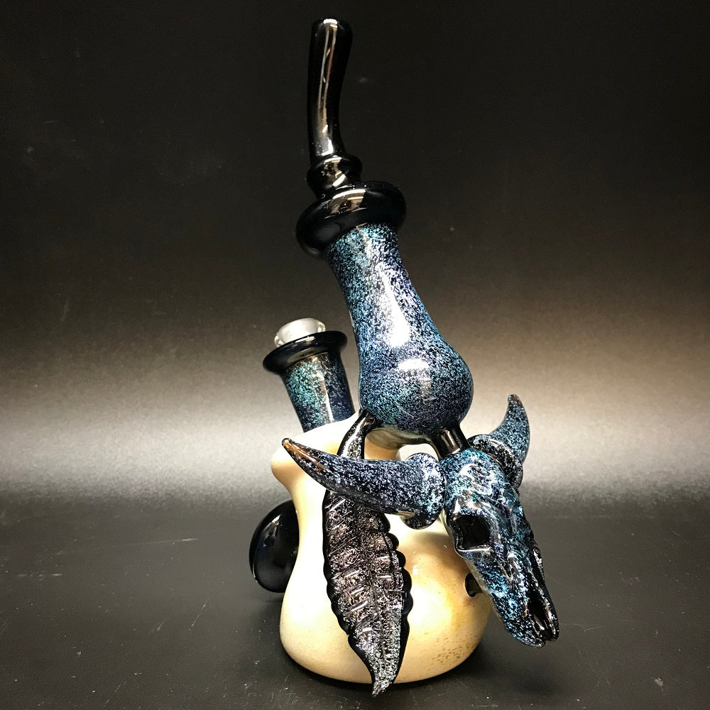 Hicdogg Glass Blue Dichro Cannabull Bubbler