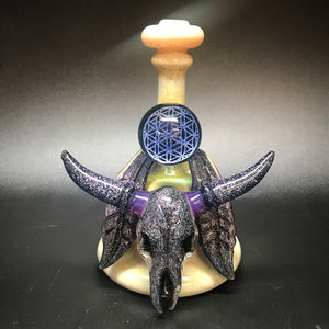 Hicdogg Glass Purple Dichro Cannabull Bubbler