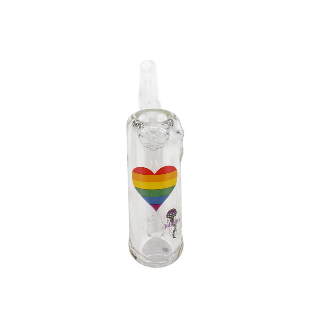 Jellyfish Glass Small Pride Bubbler - Clear