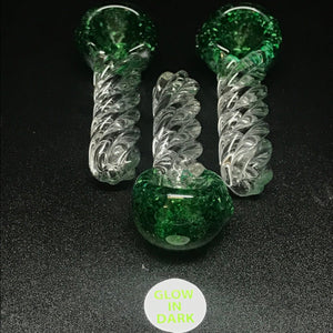 Jellyfish Glass Mini Green Glow in the Dark Pipe