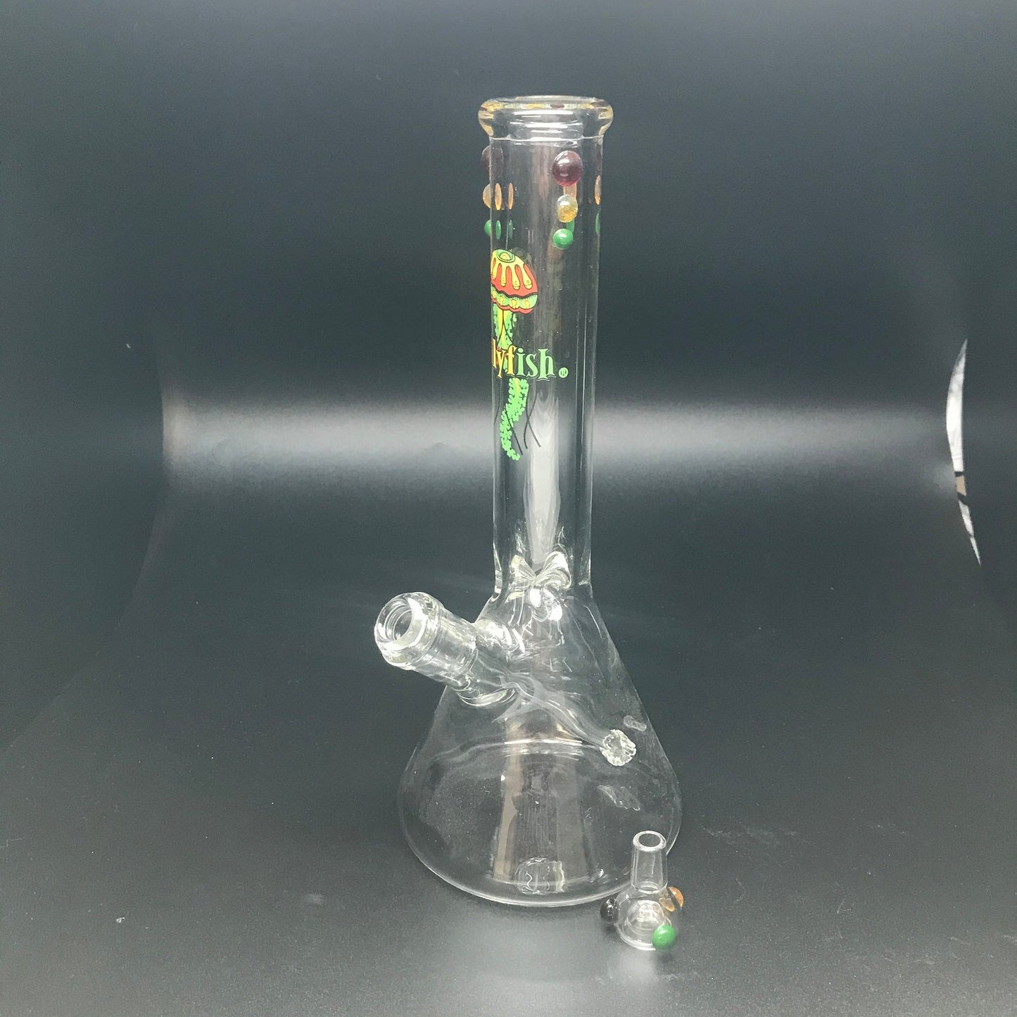 Jellyfish Glass Rasta Logo 7 Water Pipe