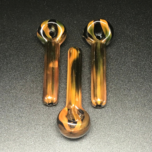 Jellyfish Glass Teenie Weenie Black & Gold Pipe