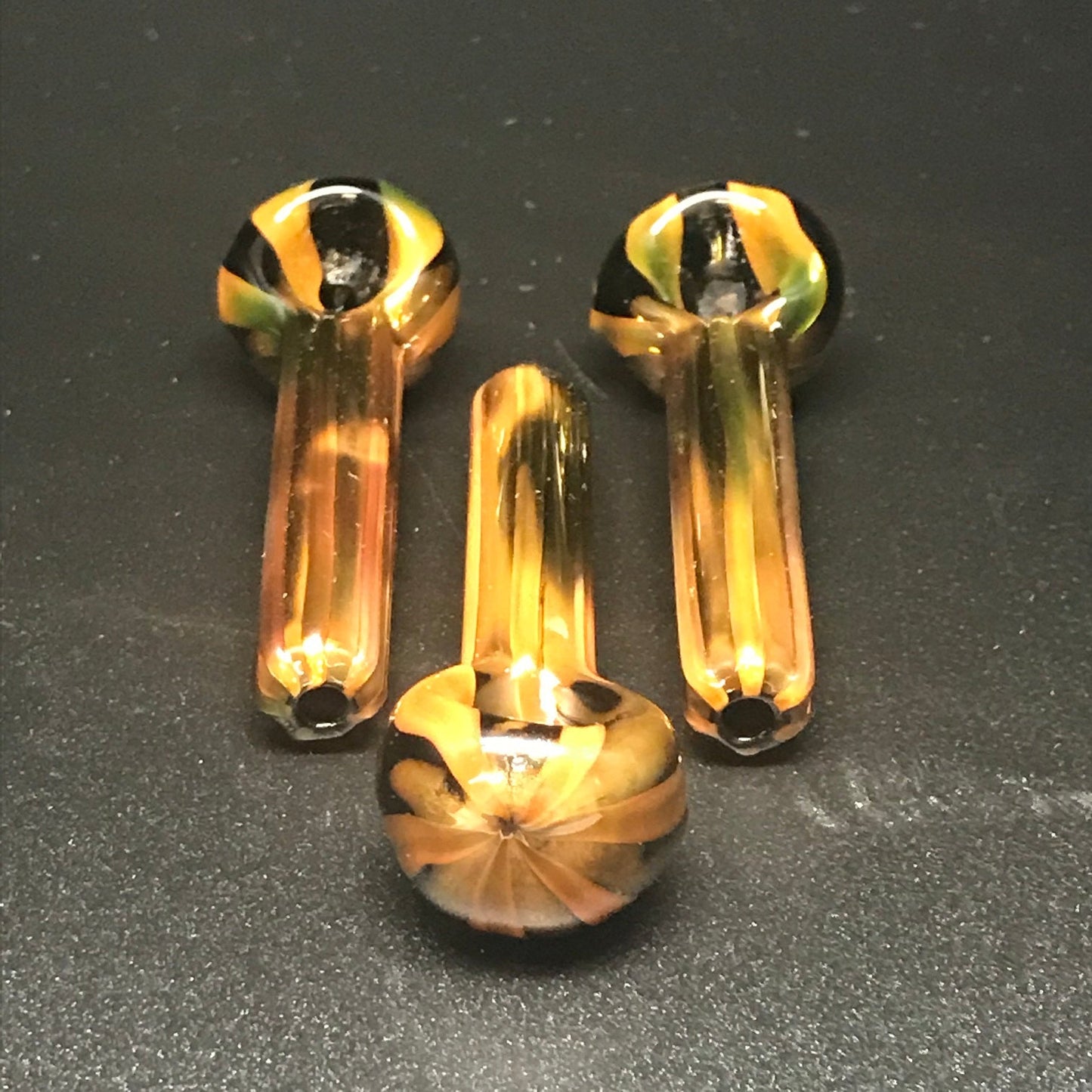 Jellyfish Glass Teenie Weenie Black & Gold Pipe