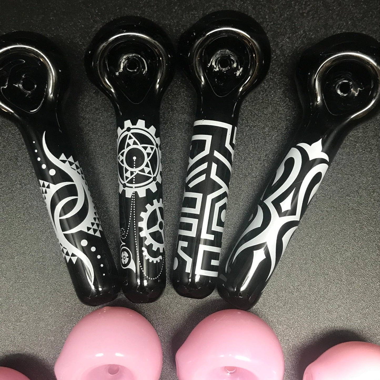 Jellyfish Glass Tribal Design Pipe