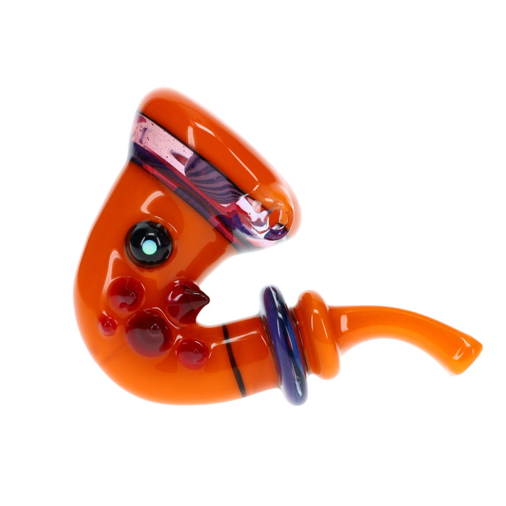 JMass Glass Orange Swirl Red Spike Sherlock