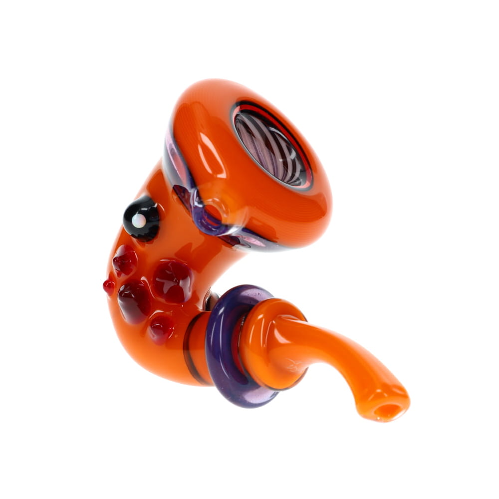 JMass Glass Orange Swirl Red Spike Sherlock