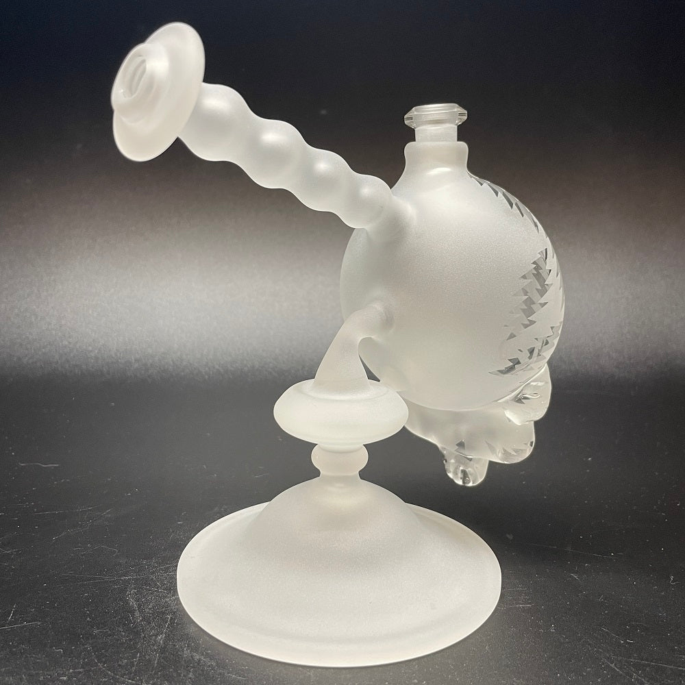 Katherman Glass Sandblasted Bolt All Over Print with Bumpy Neck Skull Bubbler #2