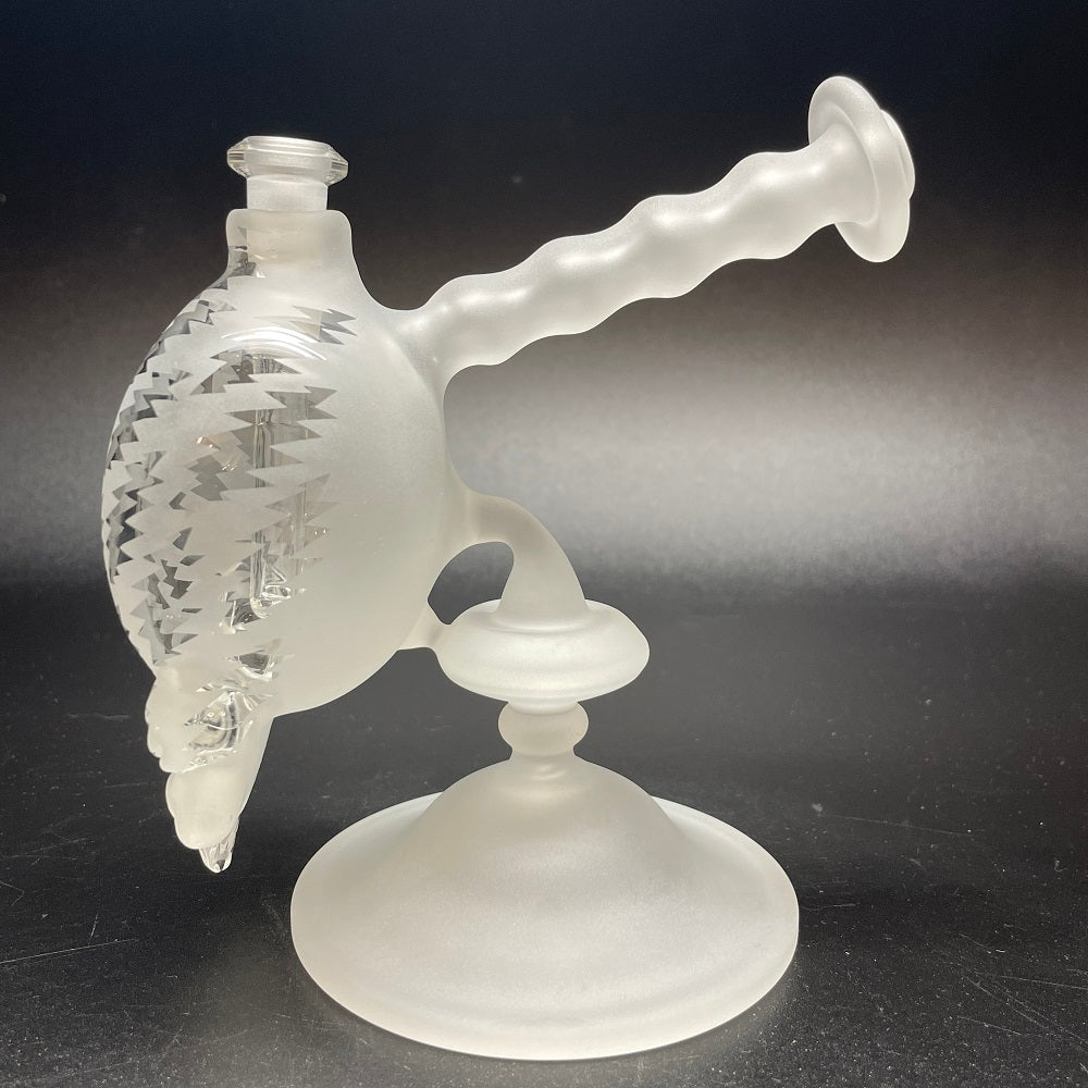 Katherman Glass Sandblasted Bolt All Over Print with Bumpy Neck Skull Bubbler #2