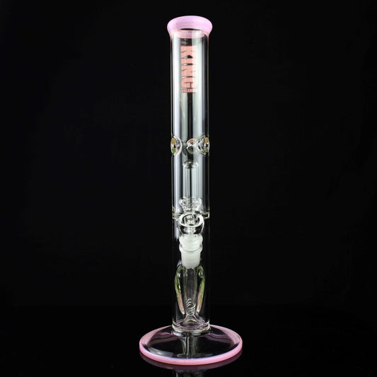 King Volcano 44mm Showerhead Perc Ice Pinch Straight Tube with Color Wraps 15"