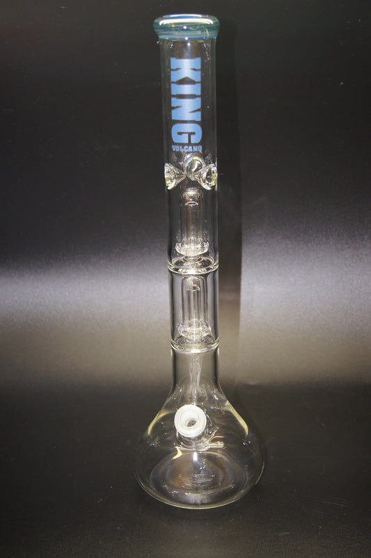 King Volcano Double Showerhead 18" Water Pipe