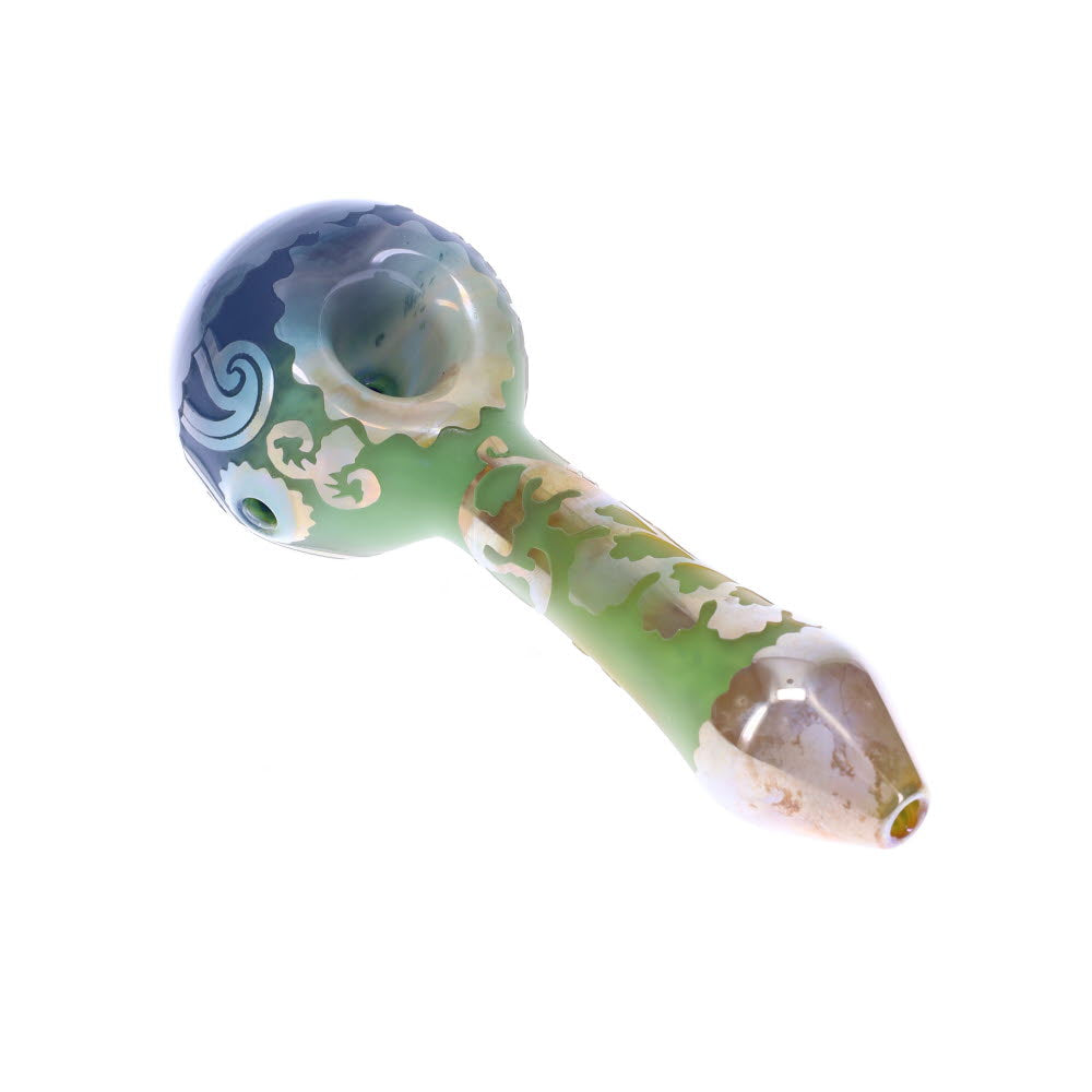 Liberty503 Glass Etched Triple Frit Wig Wag Spoon