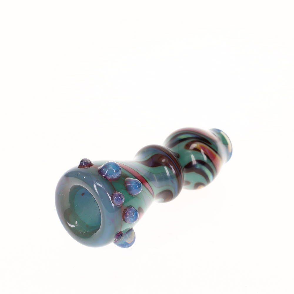 Liquid Sand Milky Blue & Green Chillum