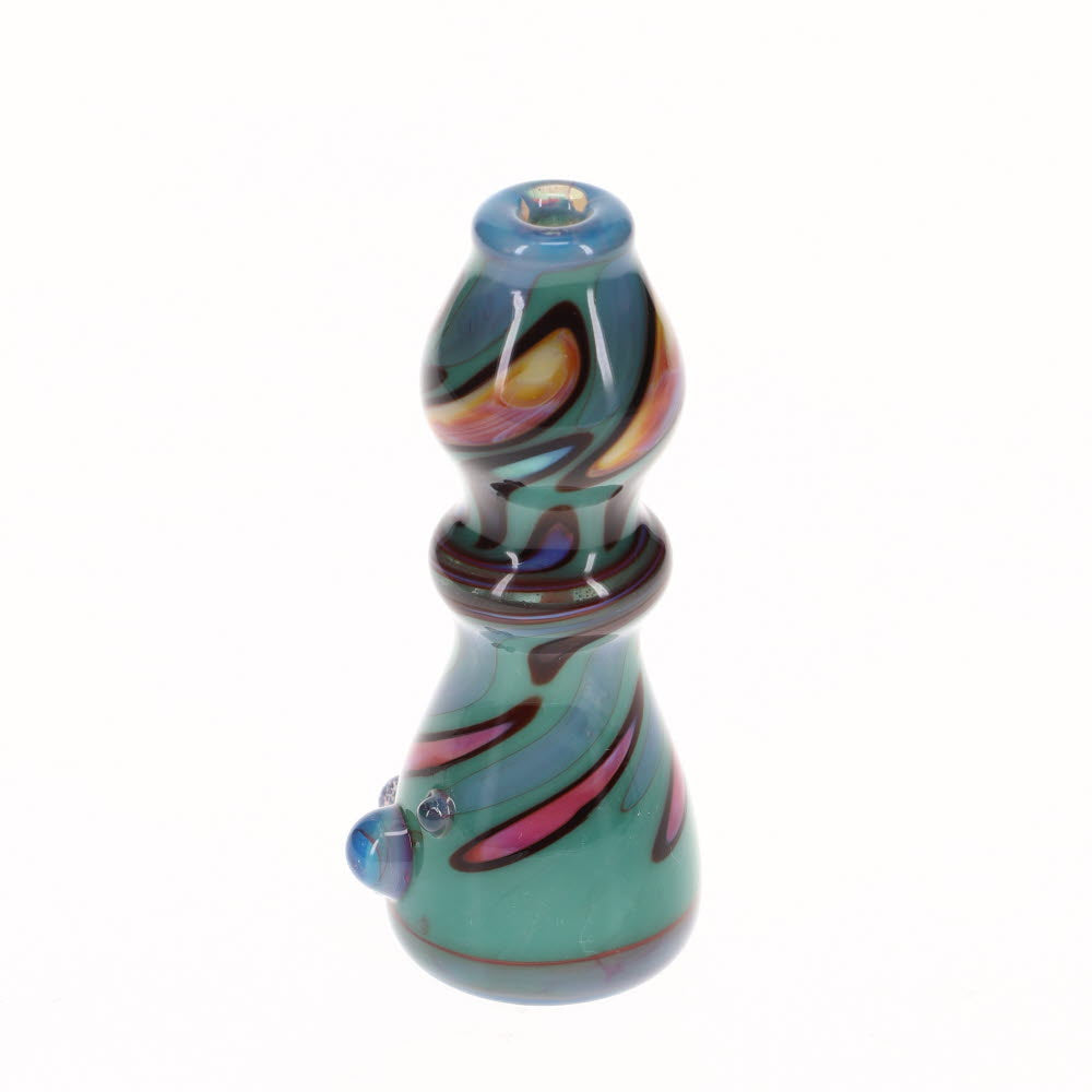 Liquid Sand Milky Blue & Green Chillum