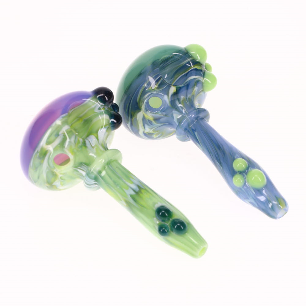 Mtn Life Glass Marbled Milky Cap Spoon