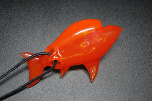 Niko Cray Glass Shark Pendant - Orange