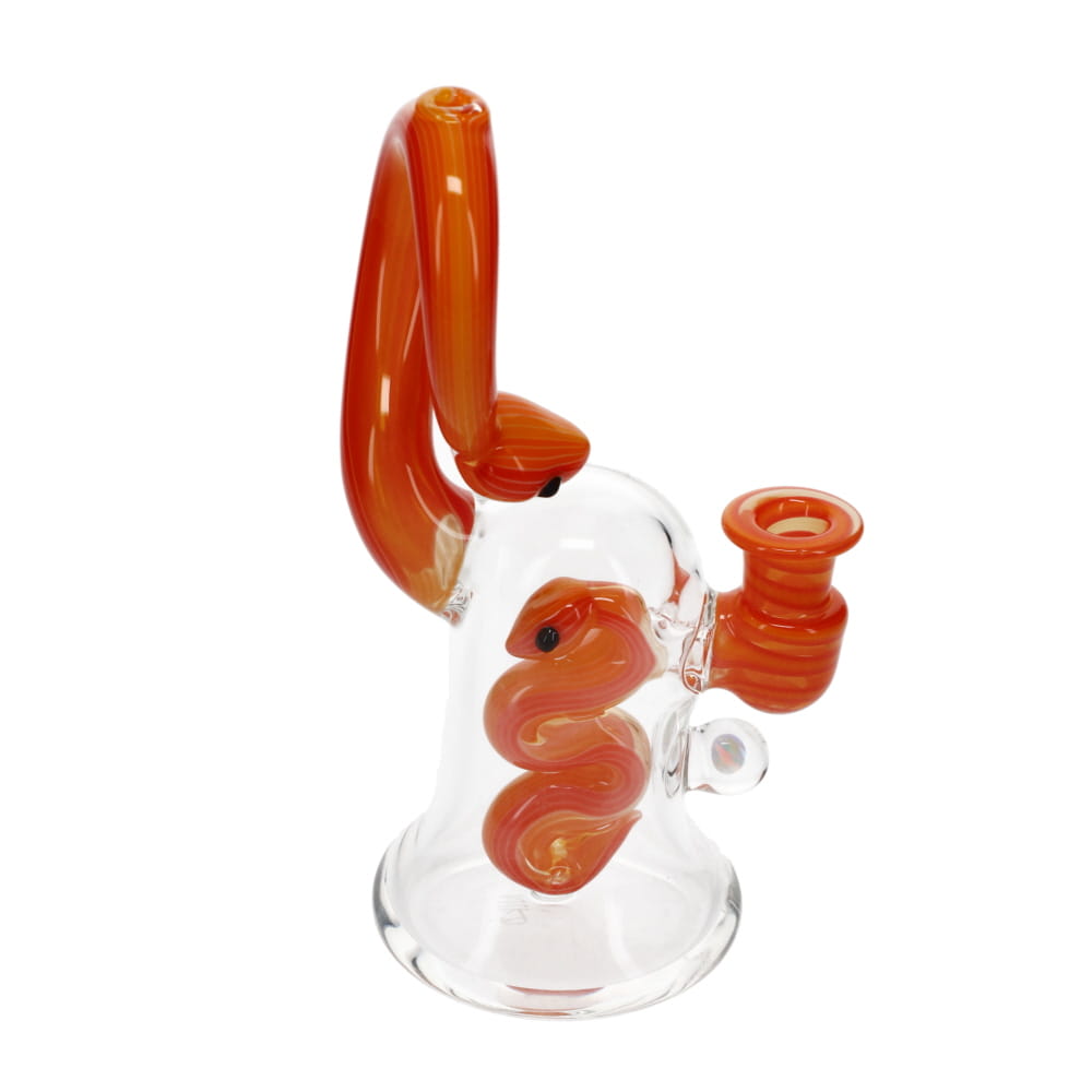 Niko Cray Clear w/ Red, Orange & Yellow Snake Beaker