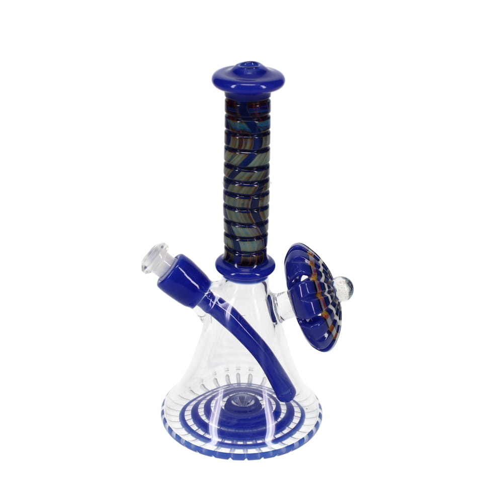 P.A. Jay Glass Royal Blue Worked Beaker