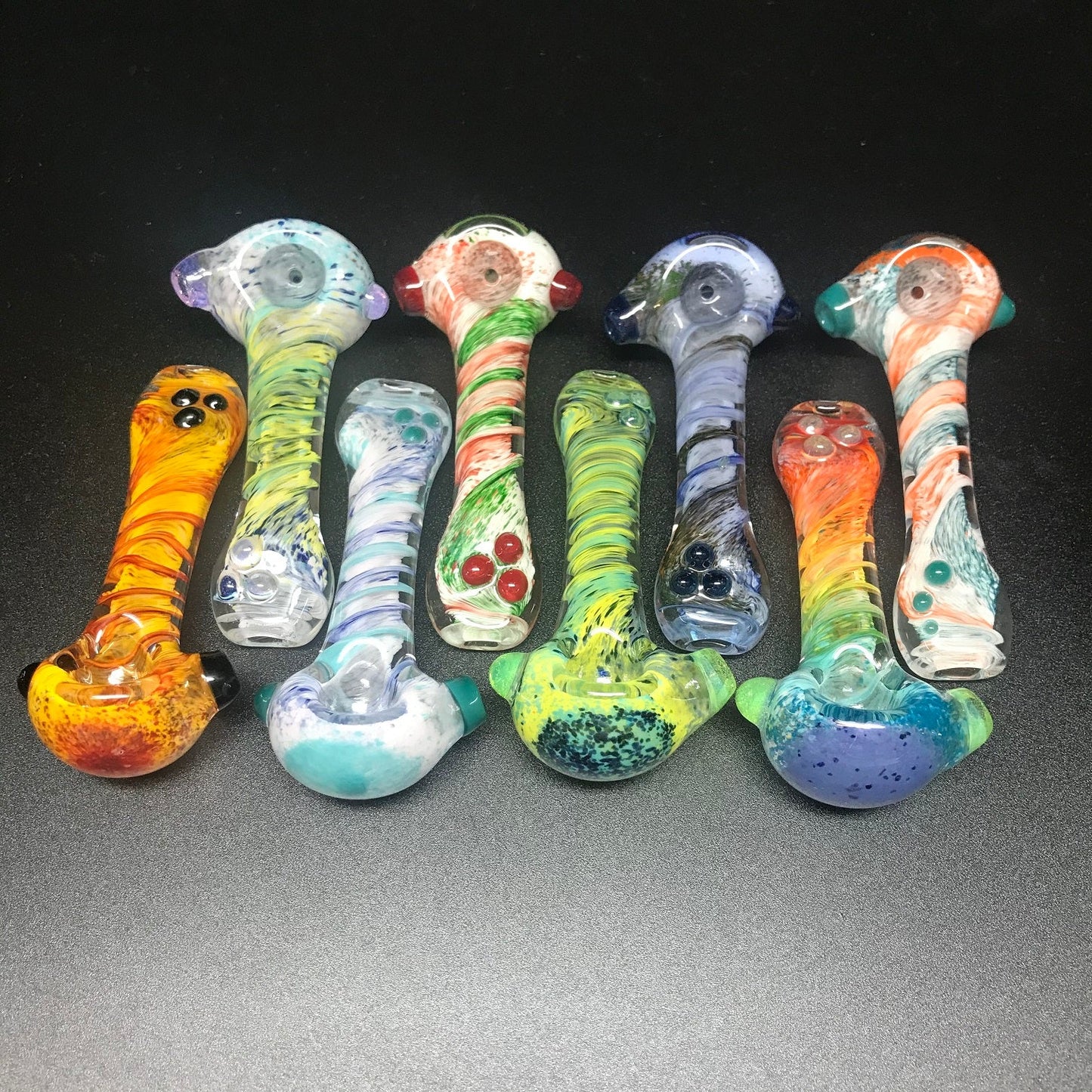 Pluganug Glass Frit Twist Flat Mouth Pipe