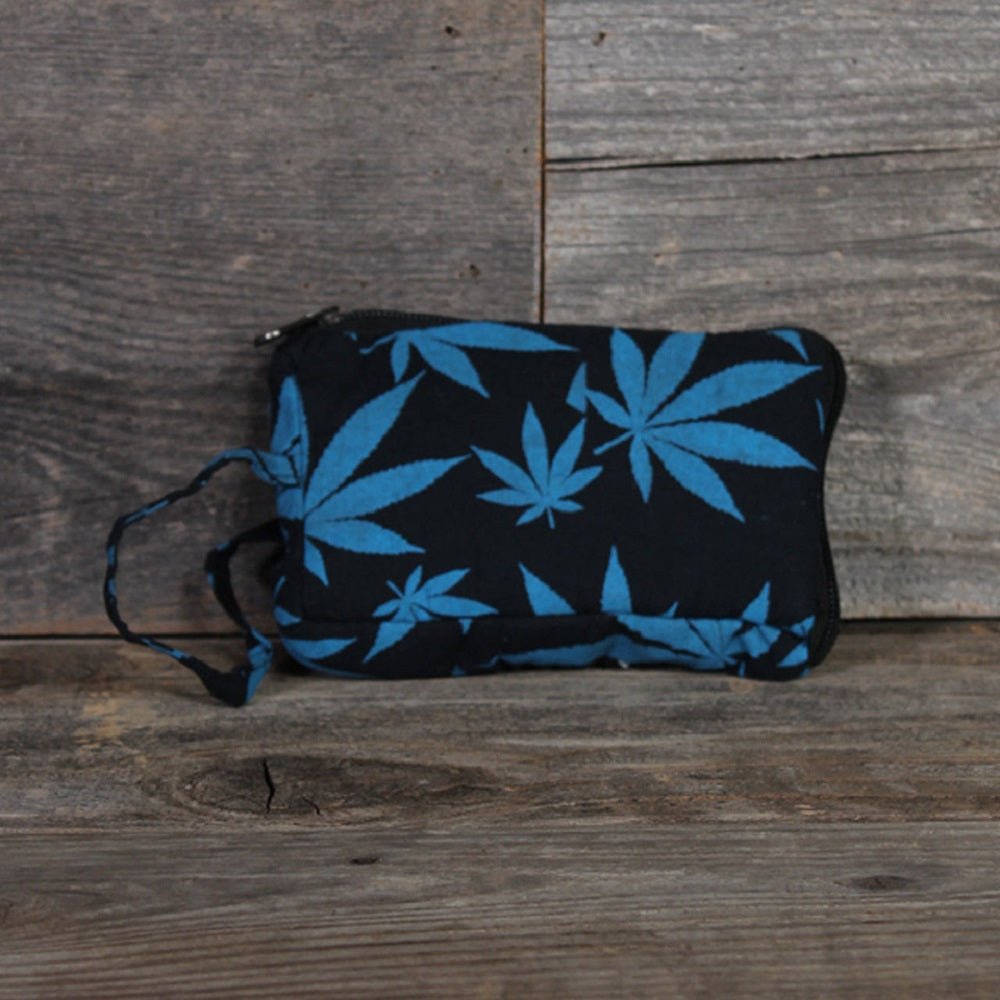 Pot Leaf Padded Stash Bag w/ Single Pocket - 5.5 x 3.5