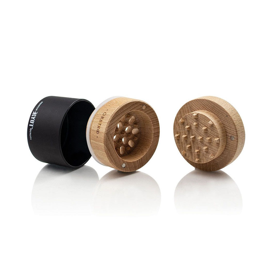 RYOT Wood GR8TR Grinder with Black Jar Body