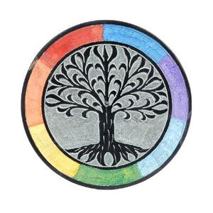 Rainbow Tree of Life Round Incense Burner