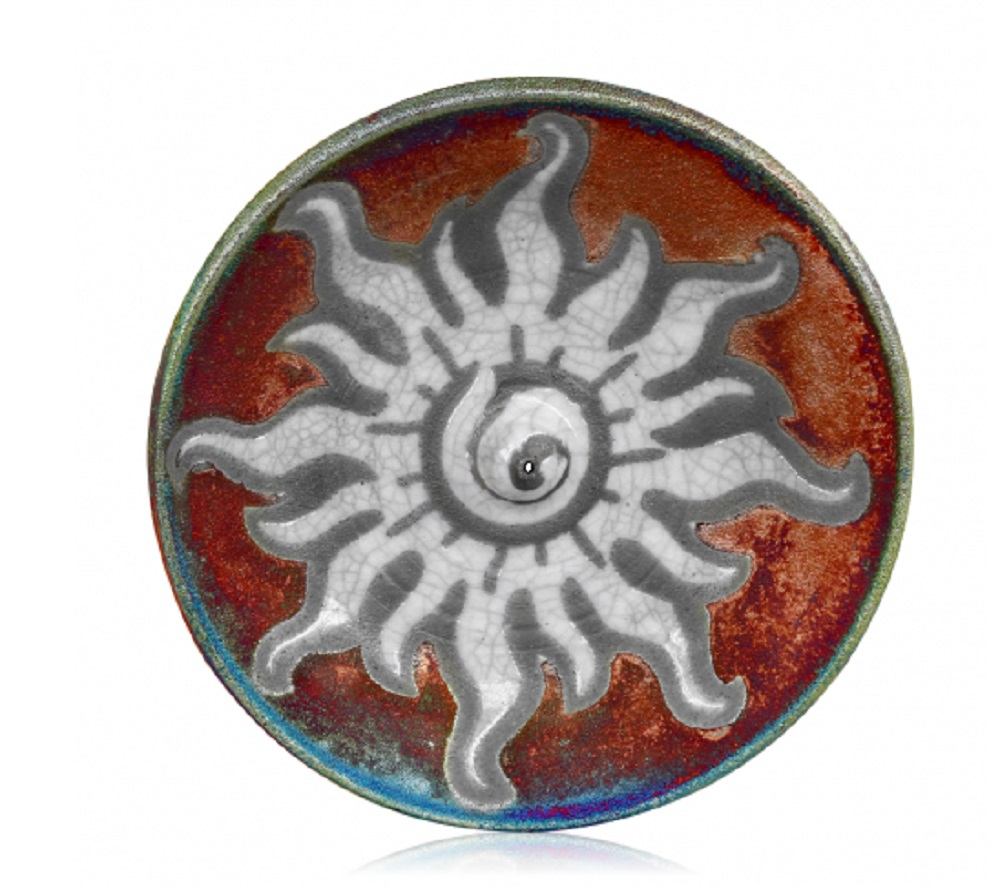 Raku Potteryworks Spiral Sun Incense Burner