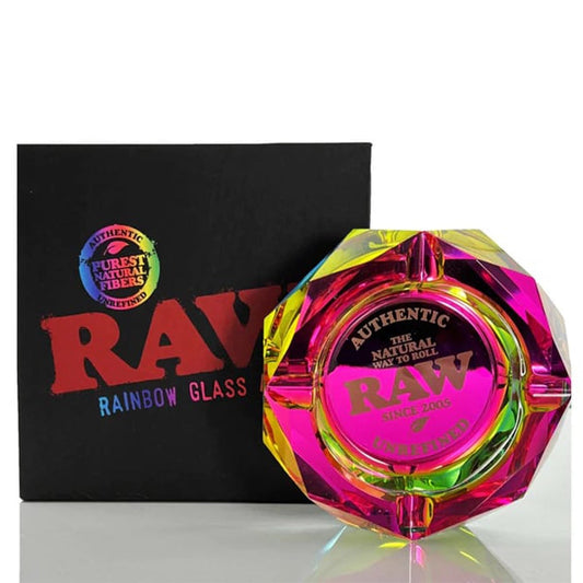 Raw Glass Ashtray Rainbow