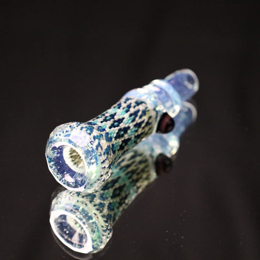 Rotational Science Glass Cold Worked & Faceted Peyote Stich Chillum #13