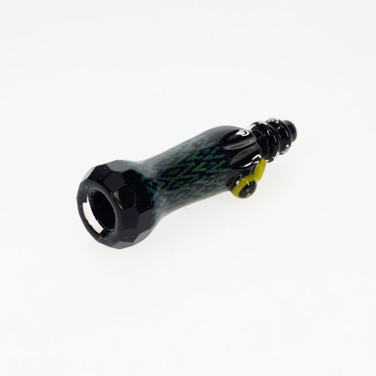 Rotational Science Glass Cold Worked & Faceted Peyote Stich Chillum #11