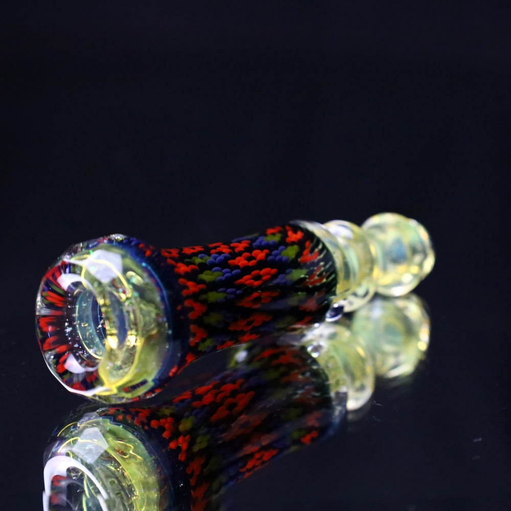 Rotational Science Glass Cold Worked & Faceted Peyote Stich Chillum #23