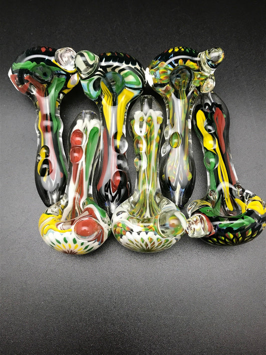 Rotational Science Glass Diamond Line Rasta Latty Pipe