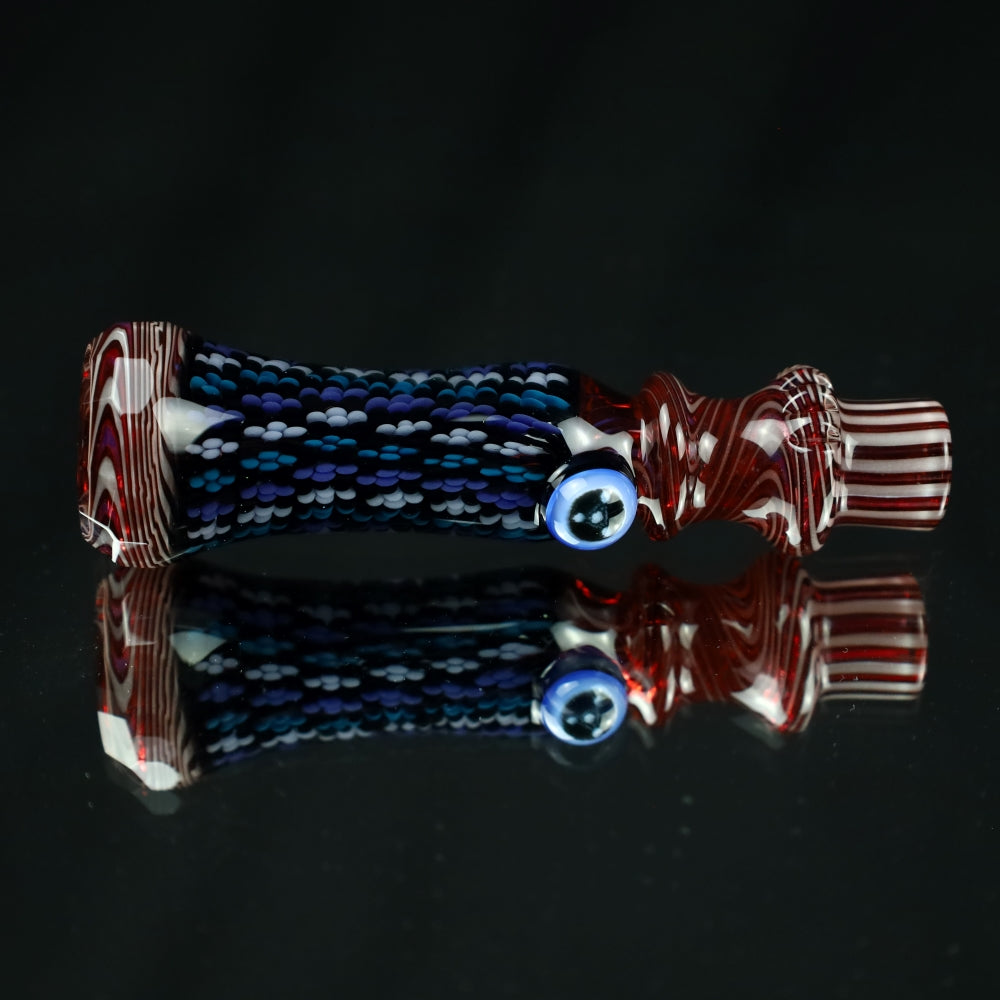 Rotational Science Glass Faceted Peyote Stich Chillum #10