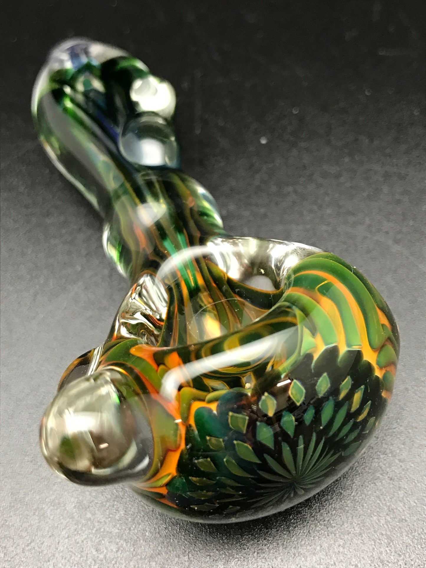 Rotational Science Glass Zig Zag Green Pipe